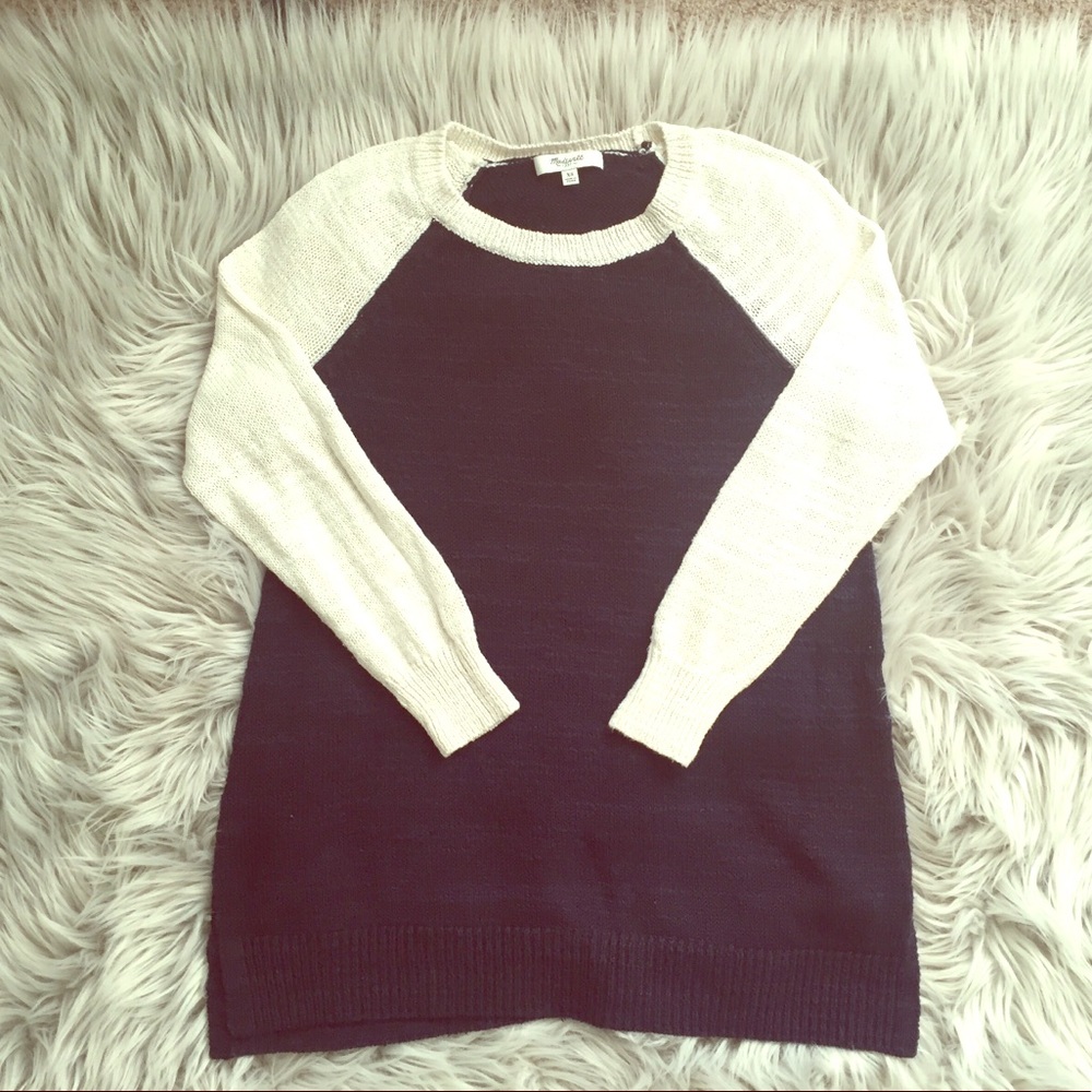 Madewell Slub Knit Baseball Sweater Size XS